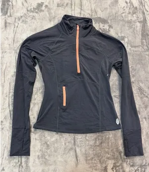 NWOT Free People Movement Quarter Zip Pullover Womens Black Orange Size M thumbnail 1