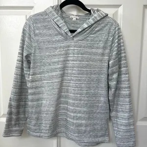 Gap long sleeved space dyed grey striped hoodie thumbnail 5