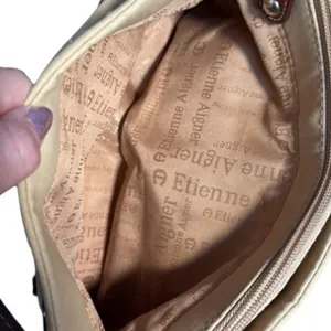 Vintage Etienne Aigner Beige Canvas Leather Shoulder Bag Classic Neutral Purse‎ thumbnail 6