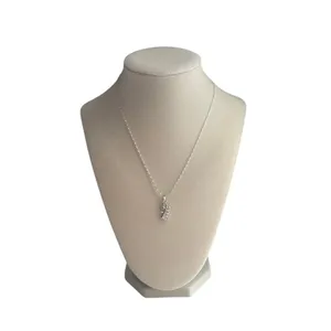 Silver Clover Pendant Necklace Dainty Minimalist Lucky Charm Jewelry thumbnail 4