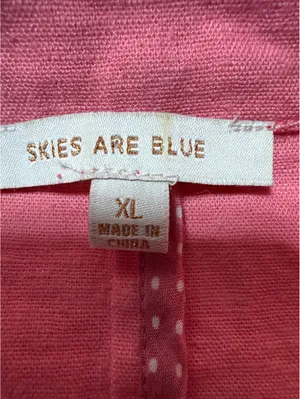 Skies Are Blue XL Pink Linen Rayon Spandex Blazer thumbnail 2