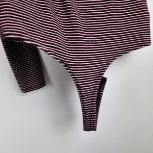 Madewell Long Sleeve Bodysuit Top Crewneck Striped Red Navy White Size M thumbnail 12