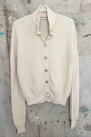 Tory Burch Cashmere Ribbed Cardigan thumbnail 1