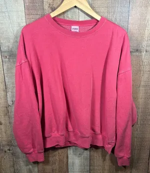 PINK Victoria's Secret Oversized Fleece Crewneck Sweatshirt Medium Berry Pink thumbnail 1
