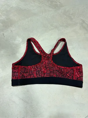 Nike Pro Women's Red Patterned Sports Bra large thumbnail 3