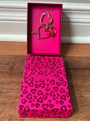 Betsey Johnson Hot Pink Heart Arrow Key & Card Holder Charm with Gold Accents thumbnail 11