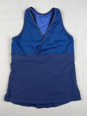 Lululemon Deep V Tank with built in bra (Navy/cobalt blue) Size: 10 thumbnail 1