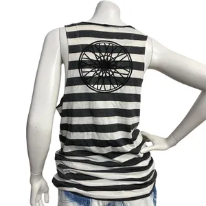 Soulcycle‎ Black & White Stripe Muscle Tank Top Women's Size M Y2K thumbnail 5