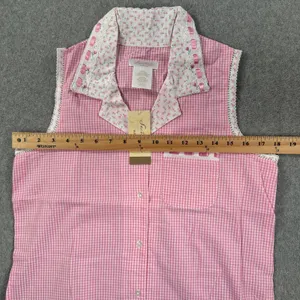 Secret Treasures Gingham Pajama Top Women's Small Pink Cottagecore Sleeveless thumbnail 6