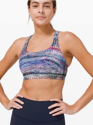Lululemon Energy Bra in a multicolored "Digital Oasis Alpine White Multi" 2 thumbnail 1