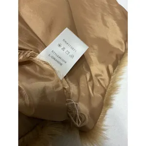 Paparazzi Faux Fur Vest Womens Large Tan Camel Brown Open Front Boho Y2K 61078 thumbnail 5