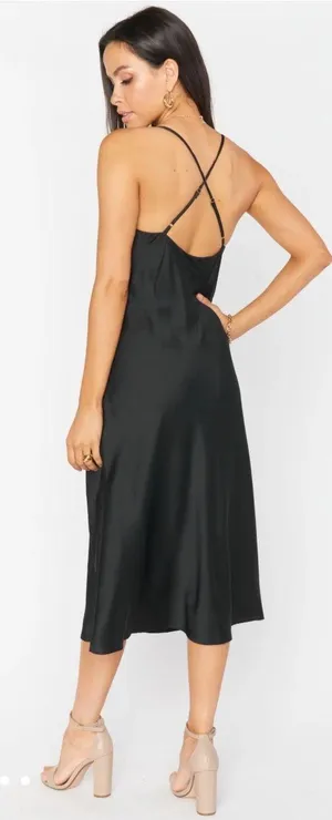 Show Me Your Mumu Black Satin Dress thumbnail 4