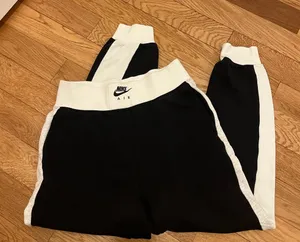 Nike Black and White Joggers thumbnail 1