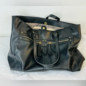 Classic Black Tassel Tote Bag - Unbranded thumbnail 4