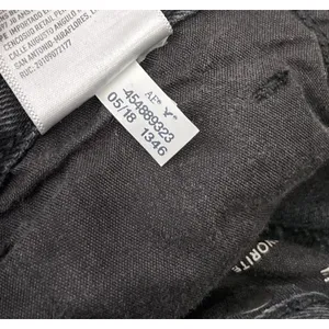 American Eagle Mom Jeans Size 4 Long Black Distressed Denim Emo Grunge Thrashed thumbnail 5