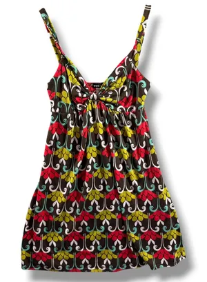 Vintage Y2K Wet Seal Babydoll Mini Dress Mod Floral Damask Cami Womens Medium thumbnail 1