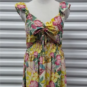 Roxy Womens Floral Dress Size Medium Tropical Vacation Resort Beach Boho Coastal thumbnail 6