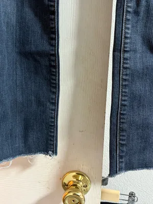 Women old navy the diva blue denim jeans with frayed hem #denim #lowrise thumbnail 2