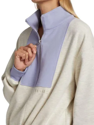 Alys colorblock cotton-blend half-zip sweatshirt sweater size S small thumbnail 16
