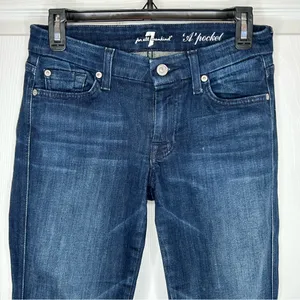 7 For All Man‎ Kind A Pocket Boot Cut Jeans Size 27 thumbnail 3