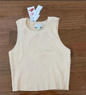 NWT Wide Rib Cotton Blend Crop Tank Top thumbnail 4