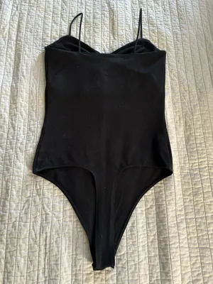 American Eagle Outfitters Black Spaghetti Strap Bodysuit thumbnail 3
