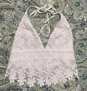 Lace Crop Top White thumbnail 1