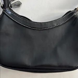 Nine & Co. FAUX LEATHER MINI BLACK BAG…SILVER BUCKLE ADORNMENT ZIP CLOSURE thumbnail 9