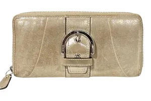 COACH SoHo Leather Metal Buckle‎ Zip Around Accordion Wallet thumbnail 1