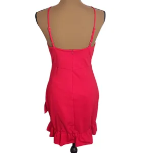 Lulus Sealed With a Kiss Red Ruffled Bodycon Dress in red size M thumbnail 3