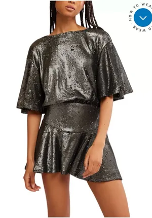 Free people manuka sequin mini dress size medium thumbnail 1