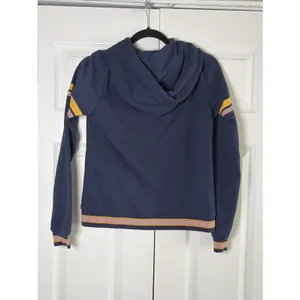True Religion Collegiate Zip Up Hoodie Womens Size‎ S Navy Blue Varsity Cotton thumbnail 4