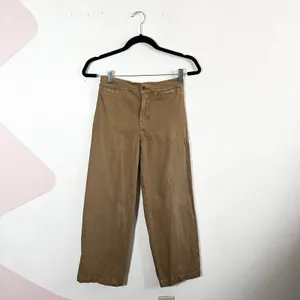 Madewell‎ Emmett Wide-Leg Crop Pants Size 25 Petite Brown thumbnail 2