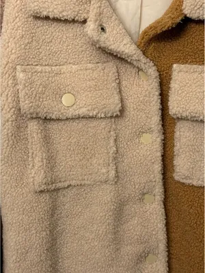 Entro colorblock Sherpa Fleece shacket size Small oversized thumbnail 2