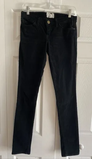 Current Elliott The Stiletto Corduroy Pants Womens Size 26 Black Skinny Low Rise thumbnail 1