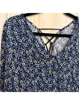 Women's XL Dress Floral Long Sleeve Babydoll Dress (fits smaller) thumbnail 3