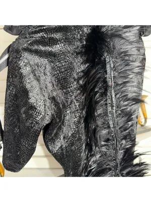 Dark Dragon Lord Warlock Costume Halloween cosplay Black Feathers Zippers gothic thumbnail 4