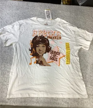 Aretha Franklin Queen of‎ Soul White Graphic T-Shirt Cotton Medium New 15806.. thumbnail 1