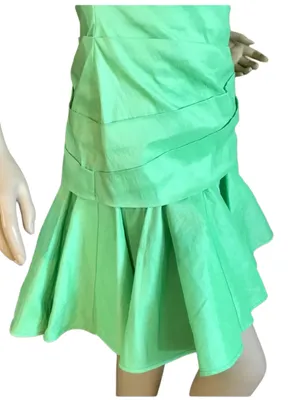Halston Heritage Green Strapless Ruffle Mini Dress Nwt (6) thumbnail 8