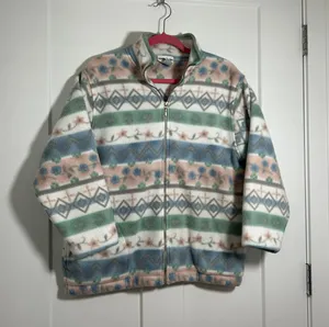 Alfred Dunner Petite Vintage women’s small oversized fleece full zip jacket thumbnail 1