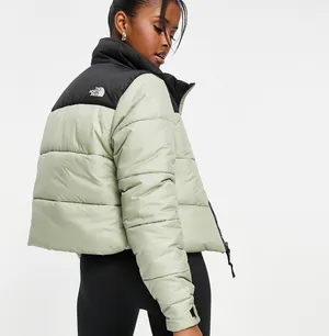 Saikuru cropped jacket in green Exclusive at ASOS thumbnail 3