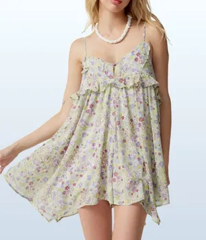 SOLD OUT, NWT Chiffon Floral Romper, XS thumbnail 1