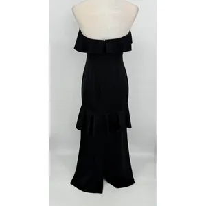Lovers‎ + Friends Maxi Gown Dress Small Black Ruffle Strapless Formal Pencil thumbnail 5