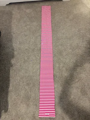 Coco Lily’s pink and white stripe scarf thumbnail 3