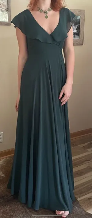 BILL LEVKOFF Tie Chiffon v neck/back wrap dress Size 4 thumbnail 1