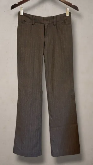 GAP Career Pinstripe Trousers Brown Curvy Fit Stretch Size 1 Regular thumbnail 1