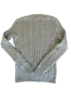 Taylor Marc’s Gray Cable Knit Cashmere Sweater Womens Size Medium thumbnail 2