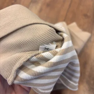 Anthropologie Maeve Womens M Tan Stripe Ribbed Muscle Tank Summer Classic Sporty thumbnail 8