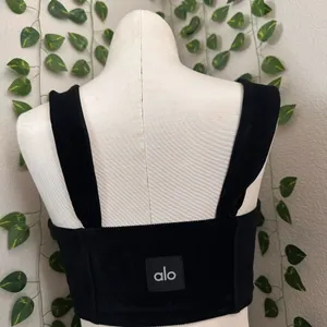 ALO YOGA black Corduroy Winter Break top medium fall preppy Pilates yoga casual thumbnail 2