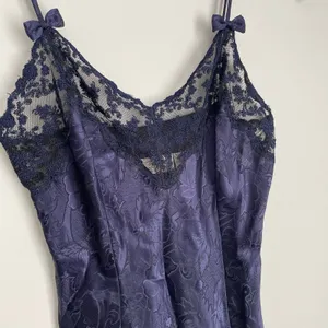 Victorias Secret Size XS Blue Slip Dress Lingerie Lace Floral Romantic thumbnail 3